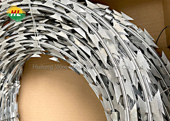 450mm Coils Concertina Barbed Wire high tension for Private Garden