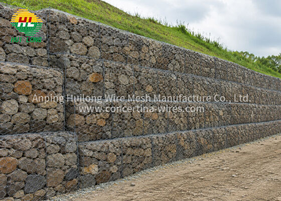 2x1x1m 亜鉛メッキ六角形ガビオンケージ 大量在庫 工学プロジェクト 法面保護 土留め 即日発送