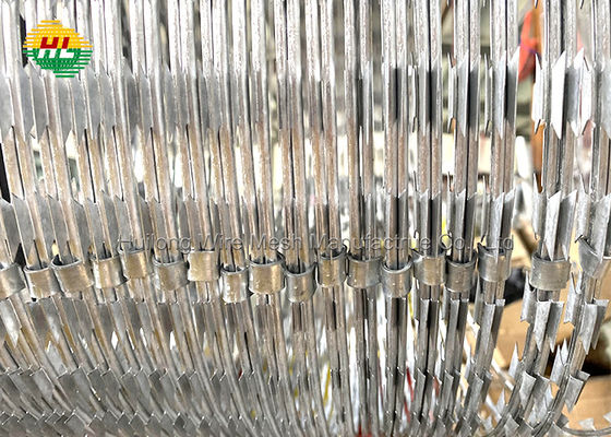 ポリ塩化ビニールはアコーディオン式の有刺鉄線450mmの直径の高い安全性に電流を通した